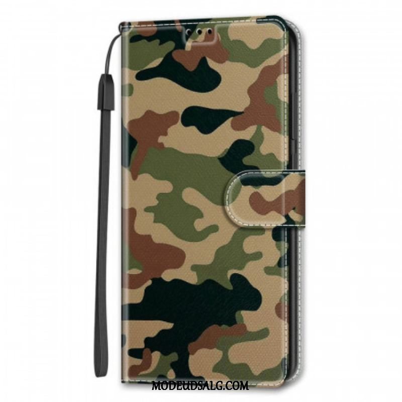 Flip Cover Samsung Galaxy S22 Ultra 5G Militær Camouflage