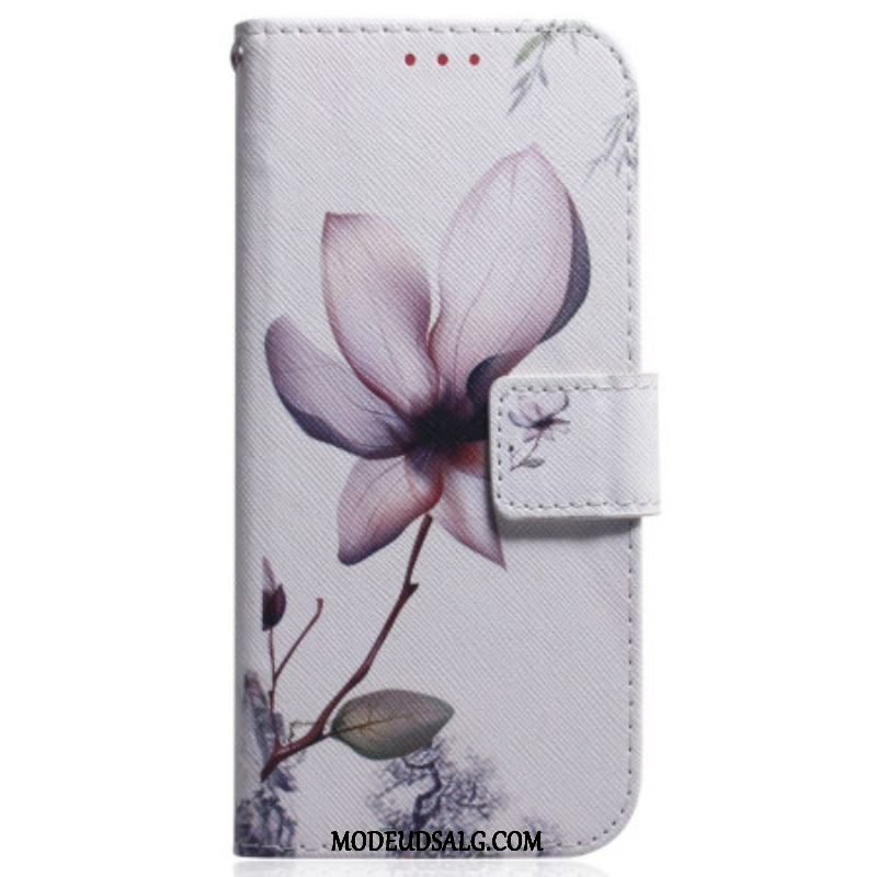 Flip Cover Samsung Galaxy S23 5G Lyserød Blomst