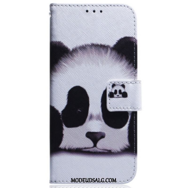 Flip Cover Samsung Galaxy S23 5G Med Snor Min Lanyard Panda