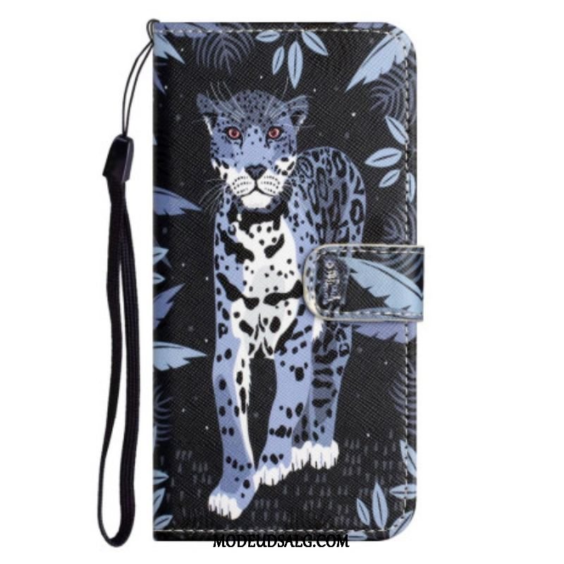 Flip Cover Samsung Galaxy S23 5G Med Snor Strappy Leopard