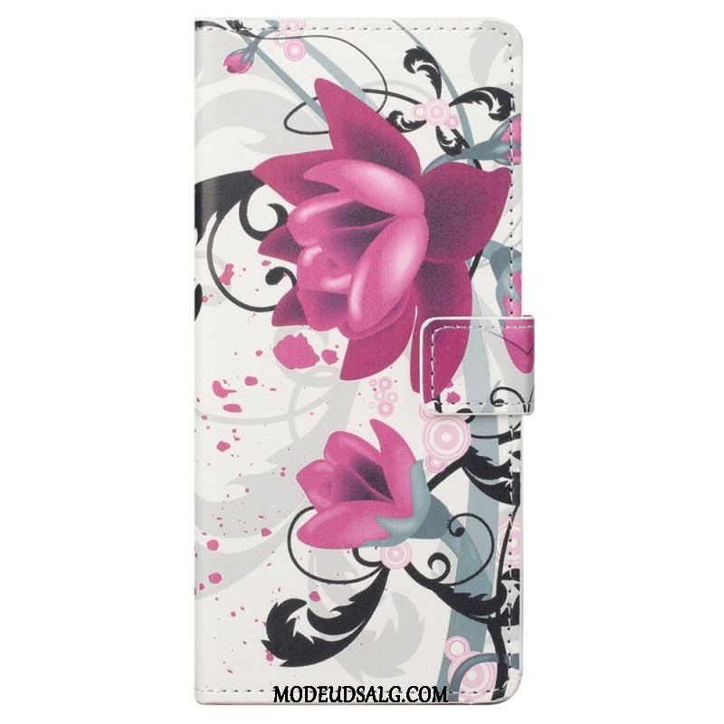 Flip Cover Samsung Galaxy S23 Plus 5G Tropiske Blomster