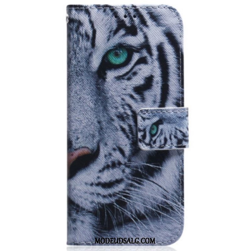 Flip Cover Samsung Galaxy S23 Ultra 5G Hvid Tiger