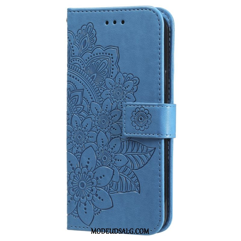 Flip Cover Samsung Galaxy S24 5g Blomstermandala Med Snor