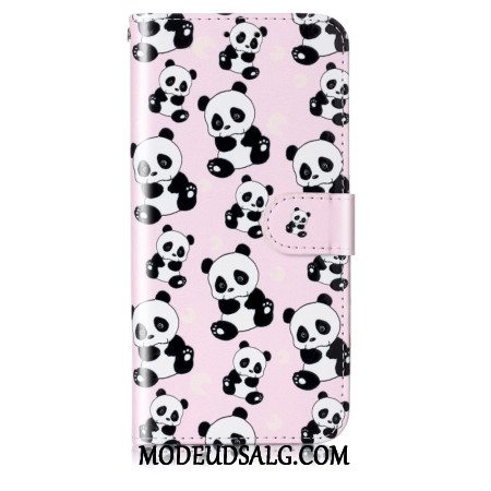 Flip Cover Samsung Galaxy S24 5g Pandamønster Med Rem