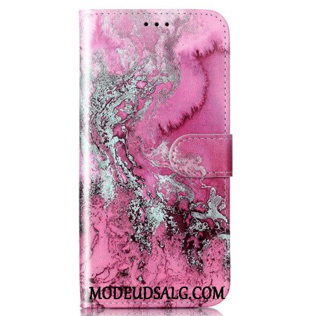 Flip Cover Samsung Galaxy S24 5g Pink Marmormønster