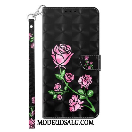 Flip Cover Samsung Galaxy S24 Ultra 5g Rosenblomster Med Rem