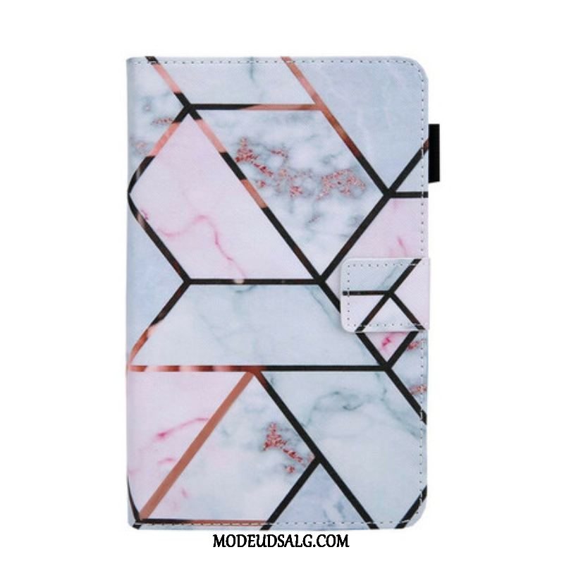 Flip Cover Samsung Galaxy Tab A7 Lite Geometrisk Marmor