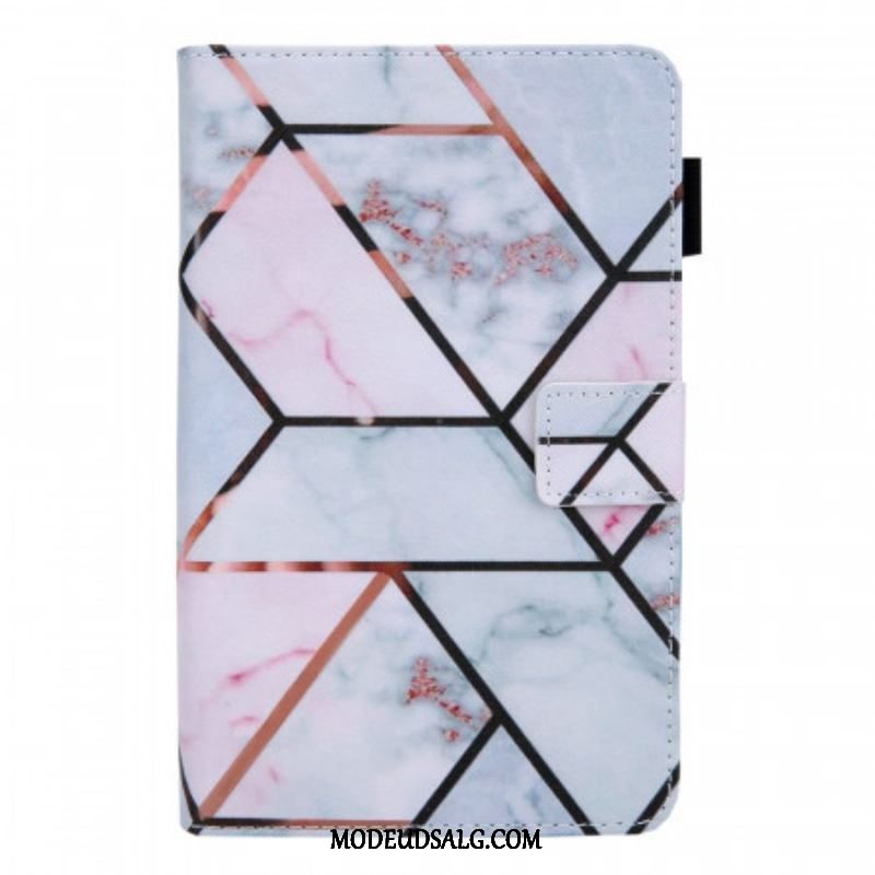 Flip Cover Samsung Galaxy Tab A8 (2021) Geometrisk Marmor