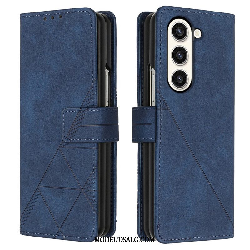 Flip Cover Samsung Galaxy Z Fold 5 Trekantmønster