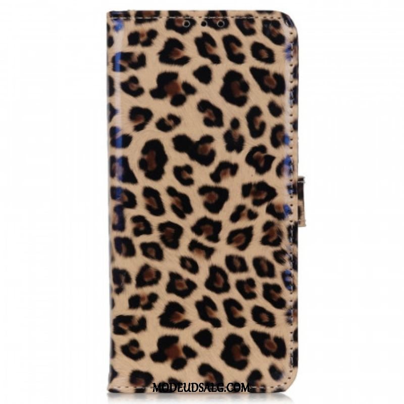 Flip Cover Sony Xperia 1 IV Leopard Hud Effekt