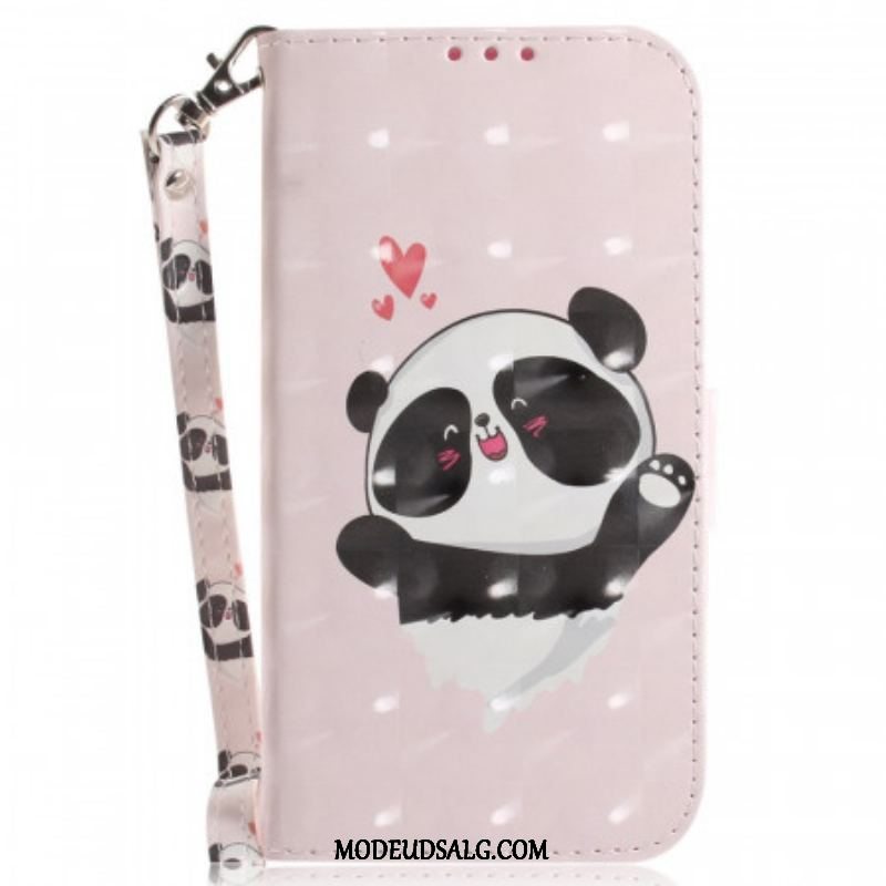 Flip Cover Sony Xperia 1 IV Med Snor Lille Panda Med Rem