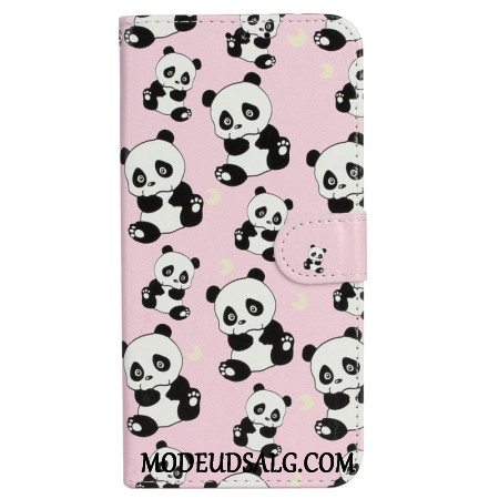 Flip Cover Til Motorola Edge 50 Pandas Premium