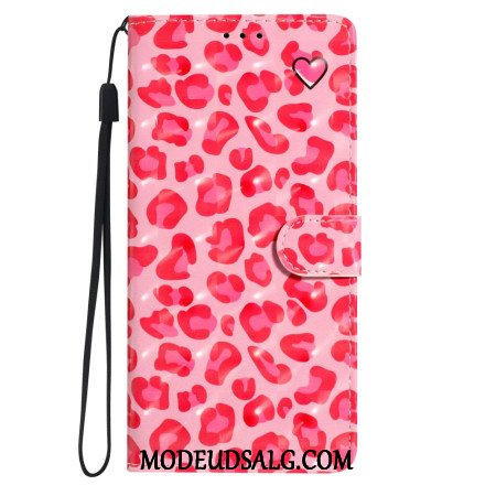 Flip Cover Til Samsung Galaxy A16 5g Lyserød Leopard