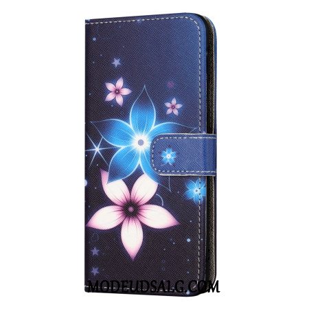 Flip Cover Til Samsung Galaxy S24 Fe Måneblomster Med Rem