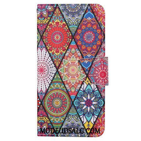 Flip Cover Til Samsung Galaxy S24 Ultra 5g Patchwork Med Rem