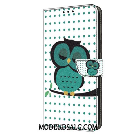 Flip Cover Til Xiaomi Redmi Note 13 5g Sovende Ugle