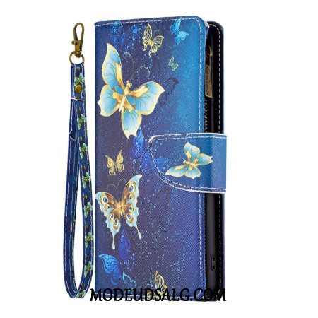 Flip Cover Til iPhone 16 Golden Butterflies Wallet