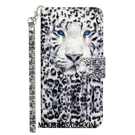 Flip Cover Til iPhone 16 Plus Leopardhoved Med Rem