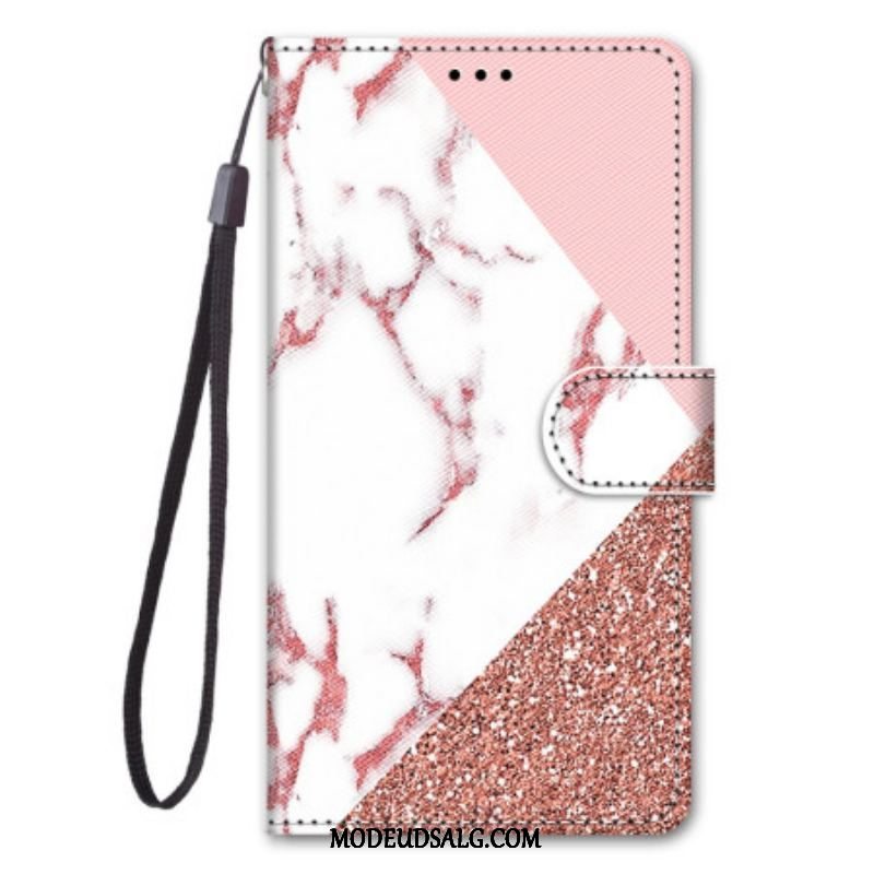 Flip Cover Xiaomi 13 Marmor Og Glitter Trekant