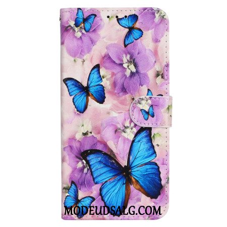 Flip Cover Xiaomi 14t Pro Premium Blomster Og Sommerfugle