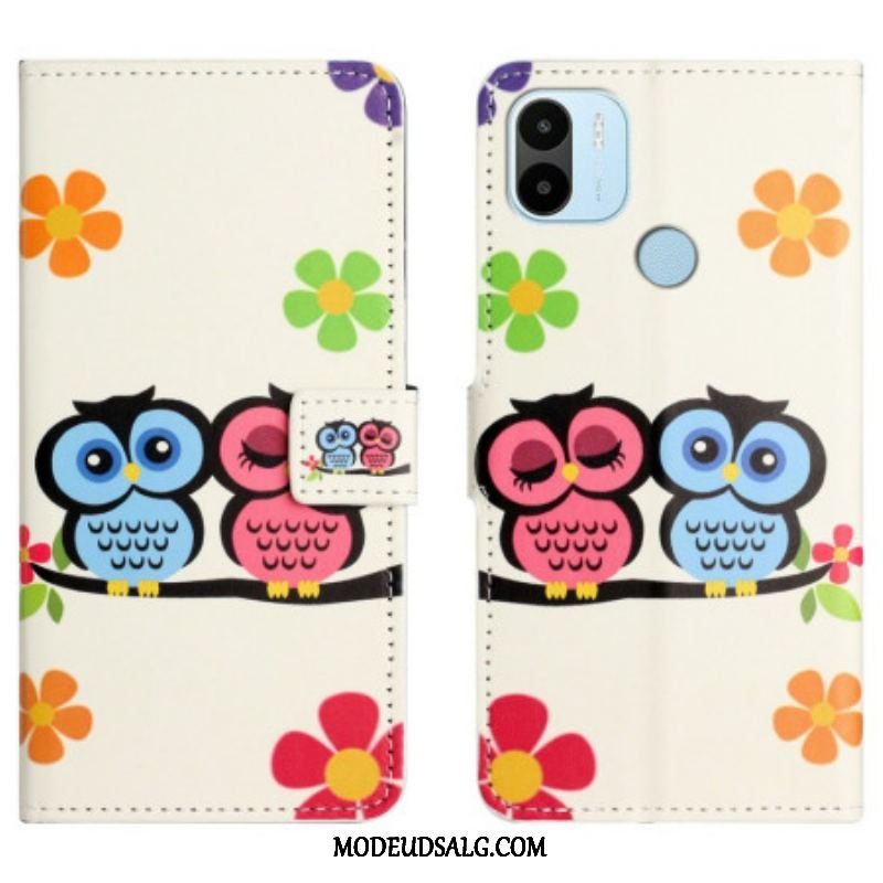 Flip Cover Xiaomi Redmi A1 Ugler Og Blomster