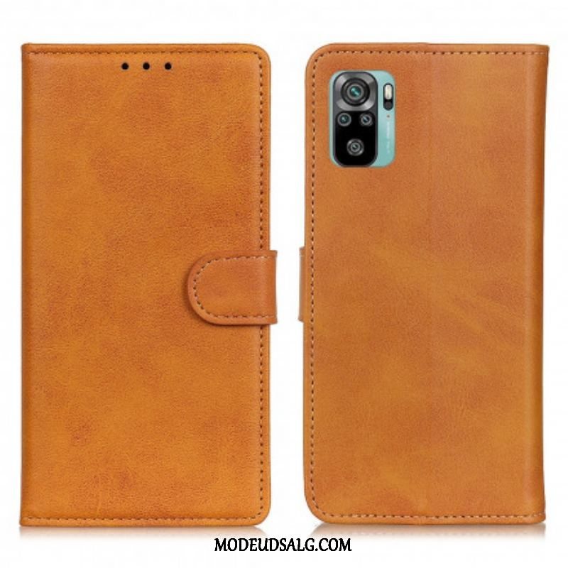 Flip Cover Xiaomi Redmi Note 10 / 10S Retro Mat Lædereffekt