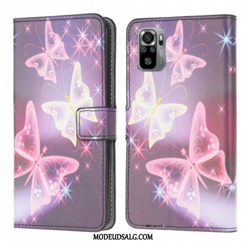 Flip Cover Xiaomi Redmi Note 10 / 10S Sommerfugle Og Blomster