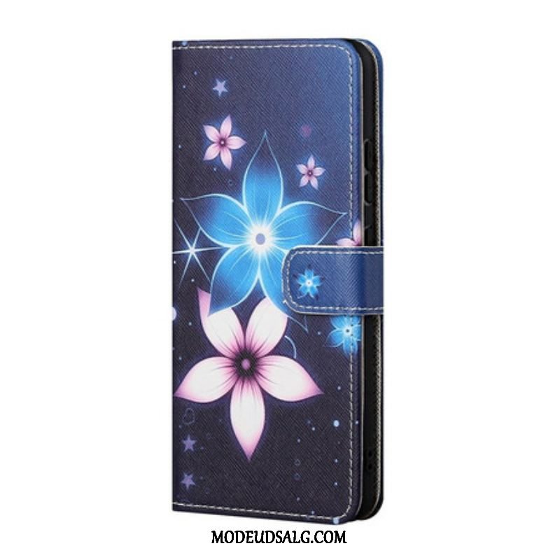 Flip Cover Xiaomi Redmi Note 10 5G Med Snor Lunar Strap Blomster