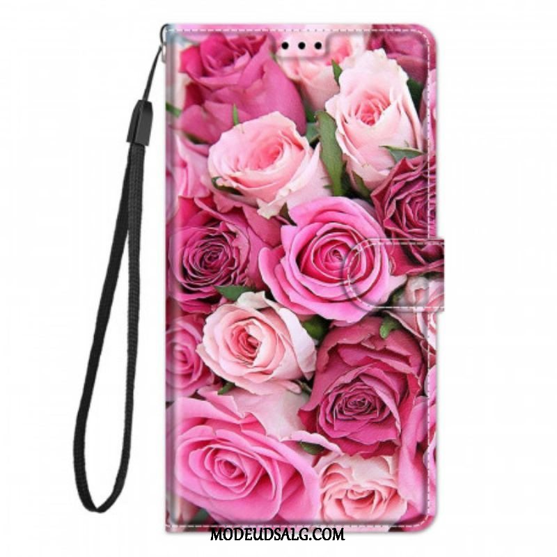 Flip Cover Xiaomi Redmi Note 10 Pro Med Snor Rem Roses