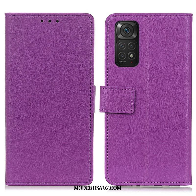 Flip Cover Xiaomi Redmi Note 11 / 11S Premium Litchi Imiteret Læder