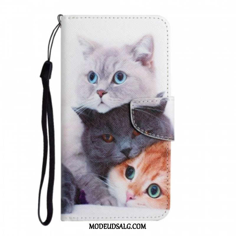 Flip Cover Xiaomi Redmi Note 11 Pro Plus 5G Bunke Af Lanyard Cats