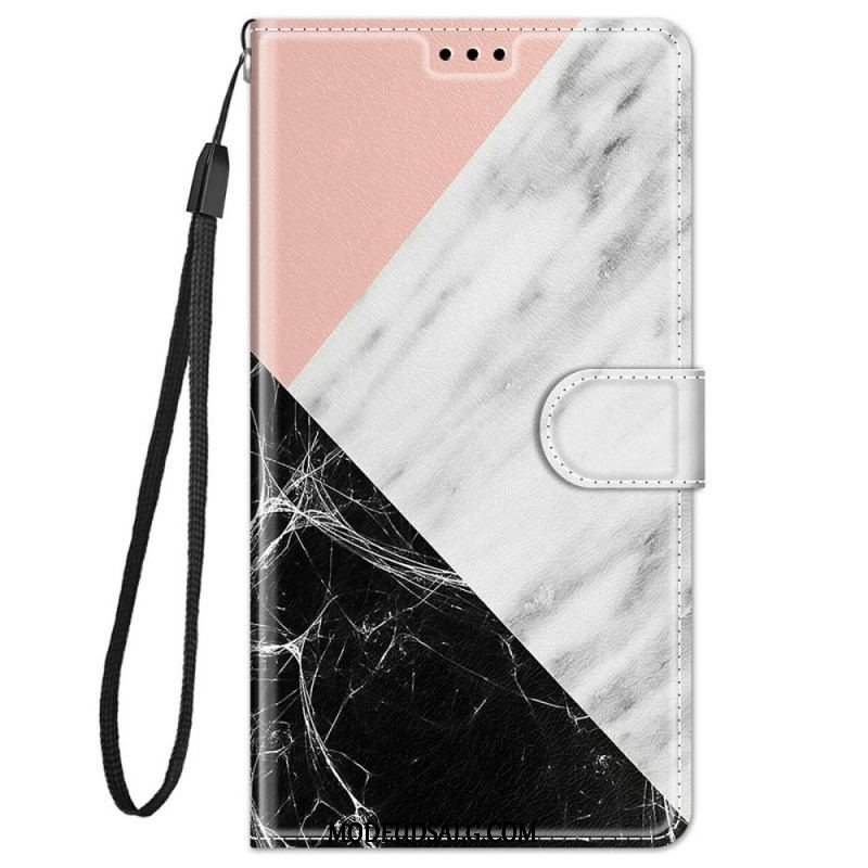 Flip Cover Xiaomi Redmi Note 11 Pro Plus 5G Med Snor Strappy Marble Elegance