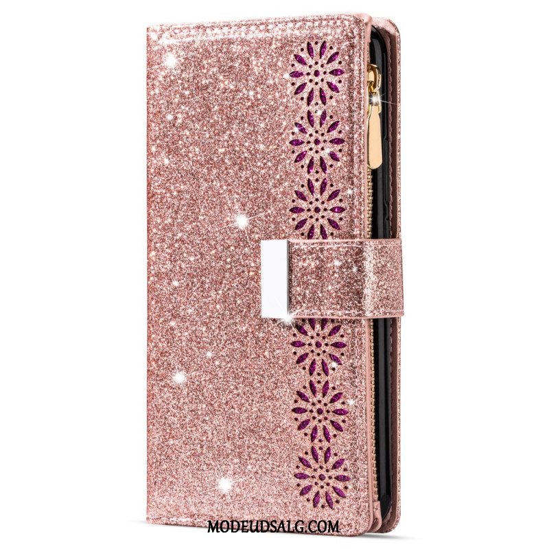 Flip Cover Xiaomi Redmi Note 13 5g Pung Med Glitter Lynlås