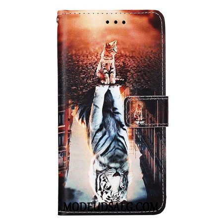 Flip Cover Xiaomi Redmi Note 13 Pro 4g Kat Og Tiger Med Rem