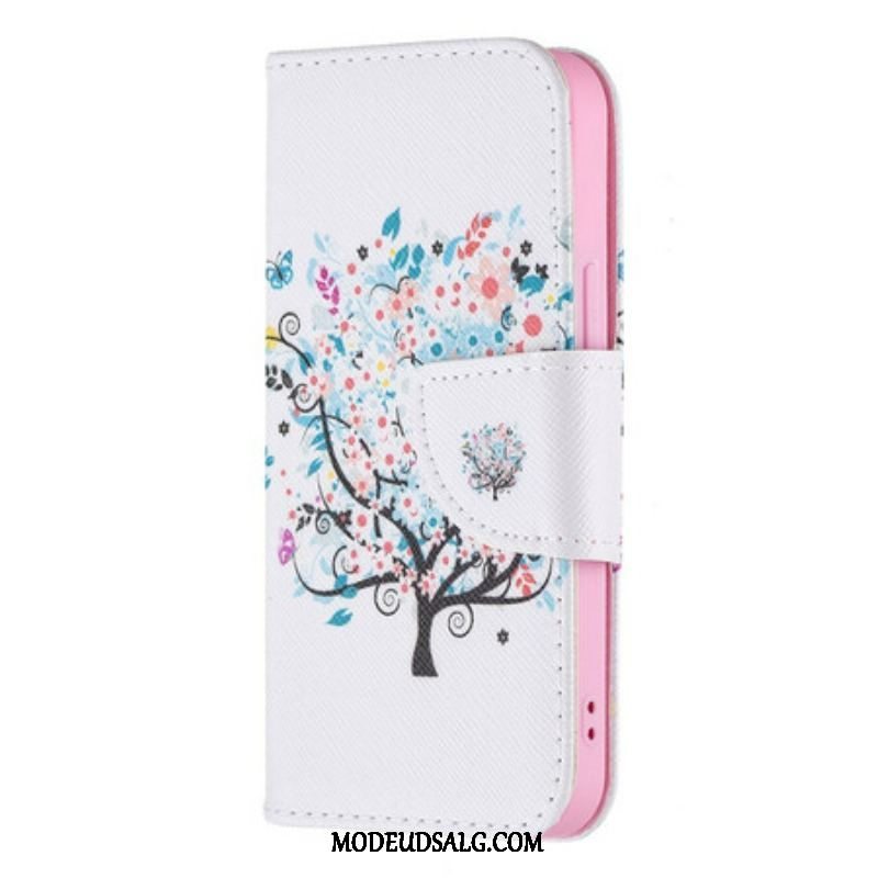 Flip Cover iPhone 13 Mini Blomstret Træ