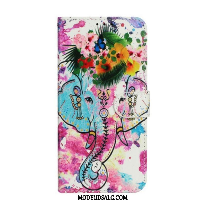 Flip Cover iPhone 13 Mini Elefant Maleri