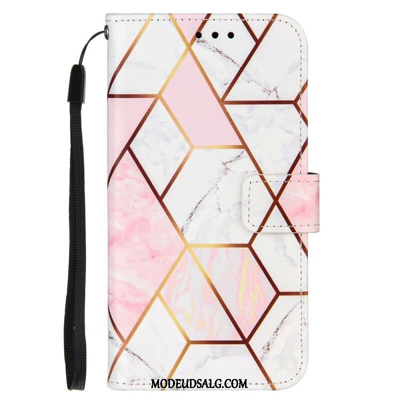 Flip Cover iPhone 13 Mini Geometrisk Marmor