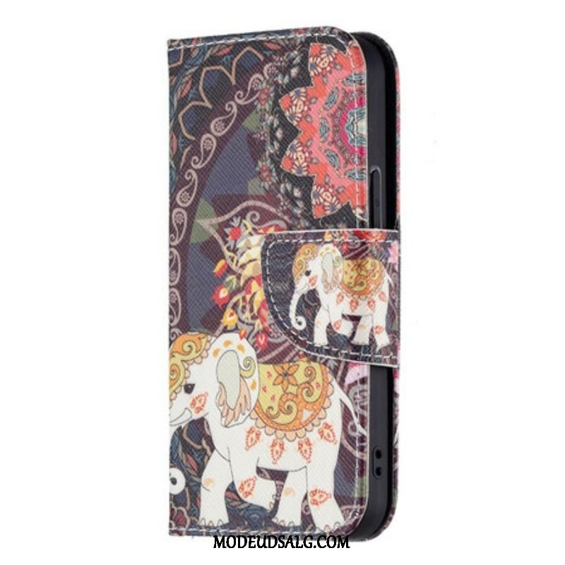 Flip Cover iPhone 13 Mini Indisk Elefant