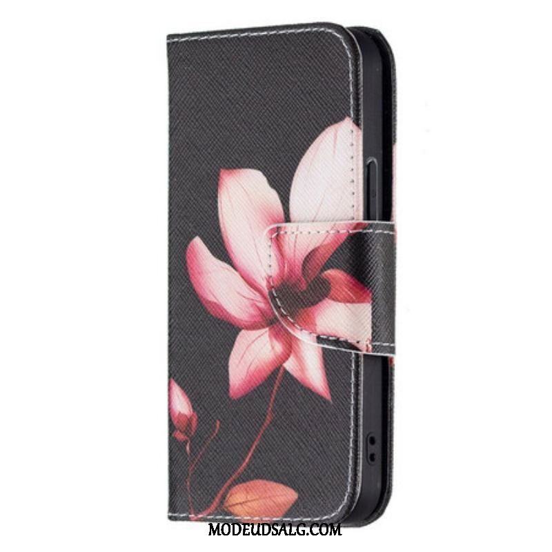 Flip Cover iPhone 13 Mini Lyserød Blomst