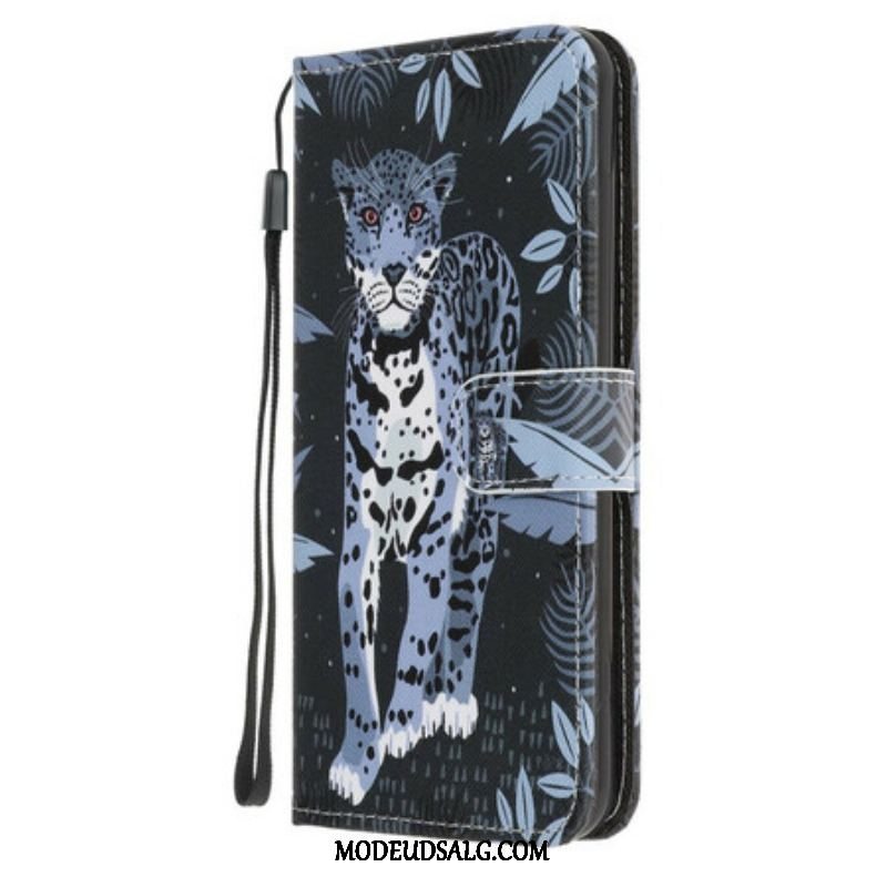 Flip Cover iPhone 13 Mini Med Snor Strappy Leopard