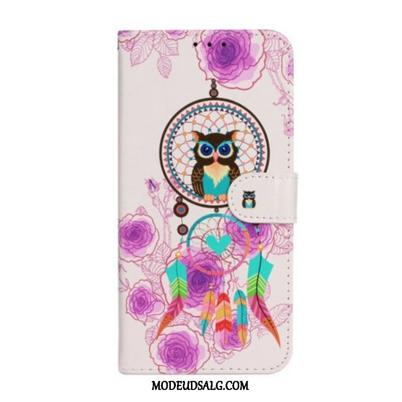 Flip Cover iPhone 13 Mini Med Snor Strappy Owl Mandala