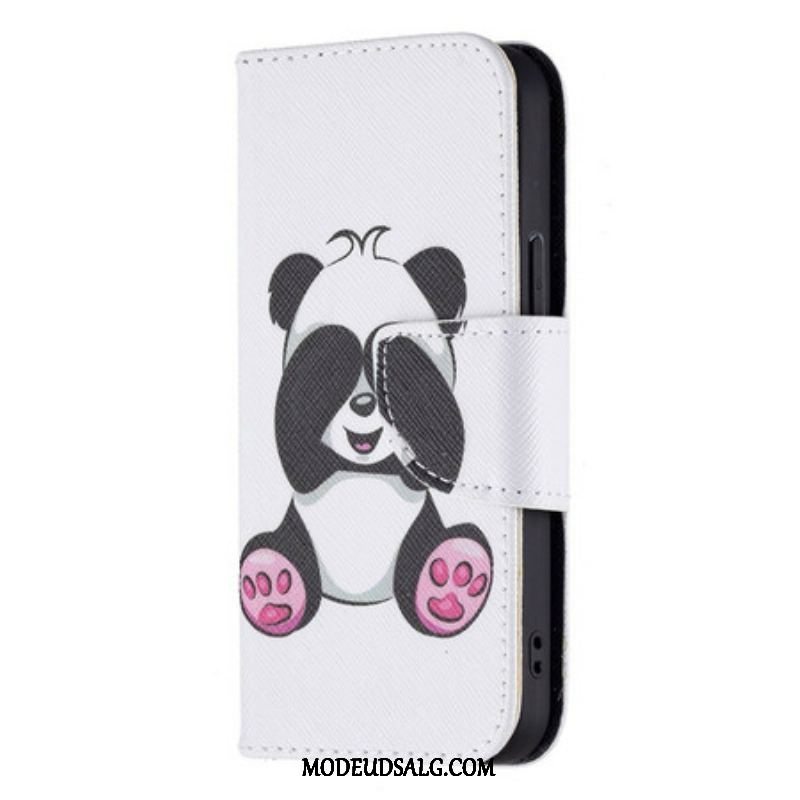 Flip Cover iPhone 13 Mini Panda Sjov