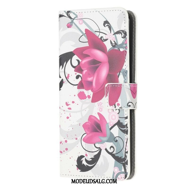 Flip Cover iPhone 13 Mini Tropiske Blomster