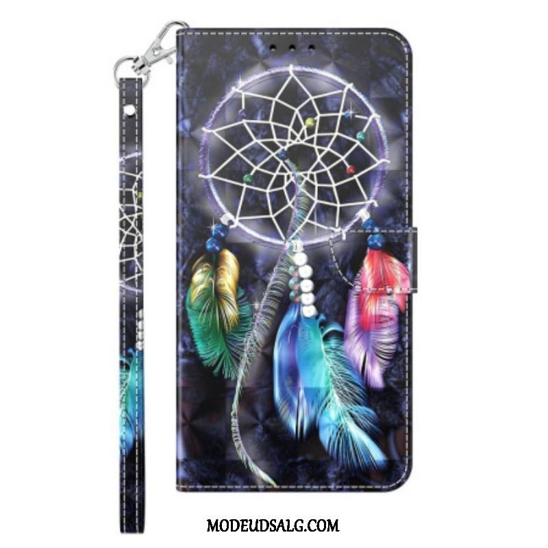 Flip Cover iPhone 14 Med Snor Strap Dream Catcher