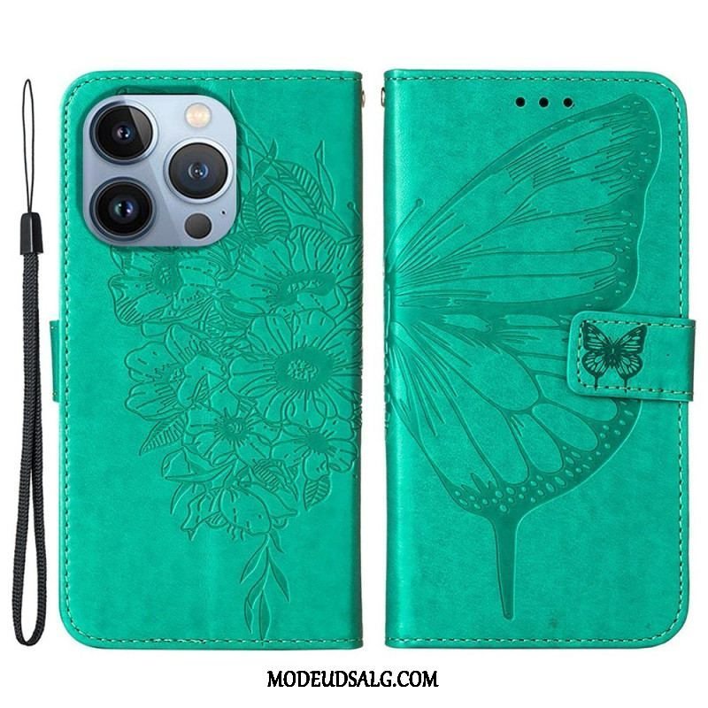 Flip Cover iPhone 14 Plus Sommerfugle Design