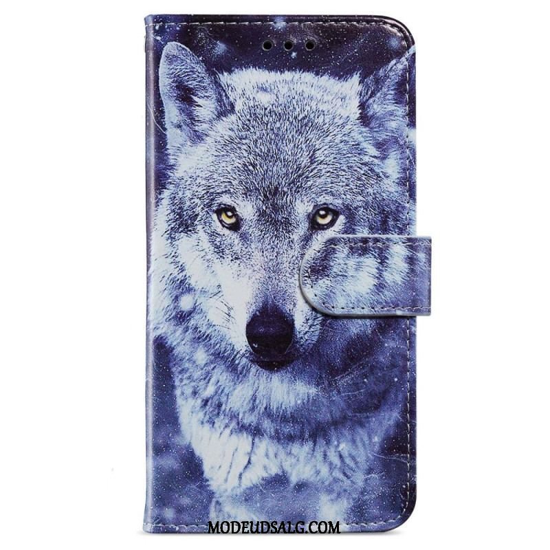 Flip Cover iPhone 15 Plus Med Snor Lanyard Wolves