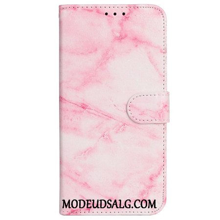 Flip Cover iPhone 16 Plus Pink Marmormønster