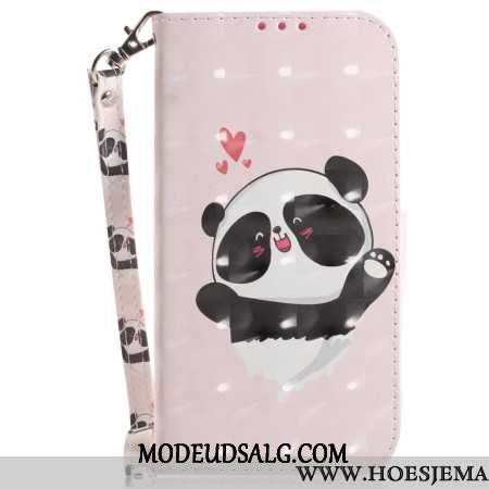 Flip Cover iPhone 16 Pro Panda Love Med Rem