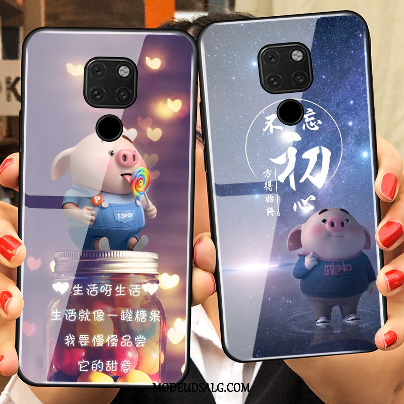 Huawei Mate 20 Etui / Cover Cartoon Blå Silikone Lille Sektion Glas