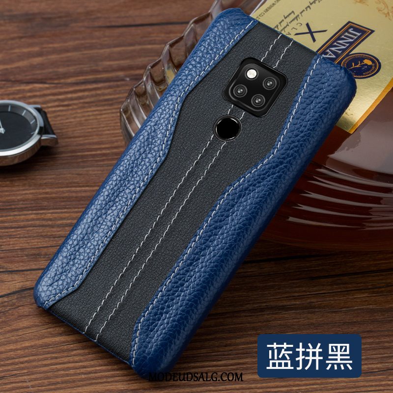 Huawei Mate 20 Etui Kreativ Blå Læder Simple Beskyttelse